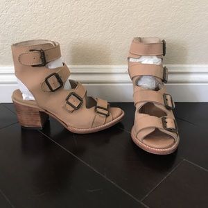 Freebird Leather Open Toe Bootie/Sandal w/Buckles